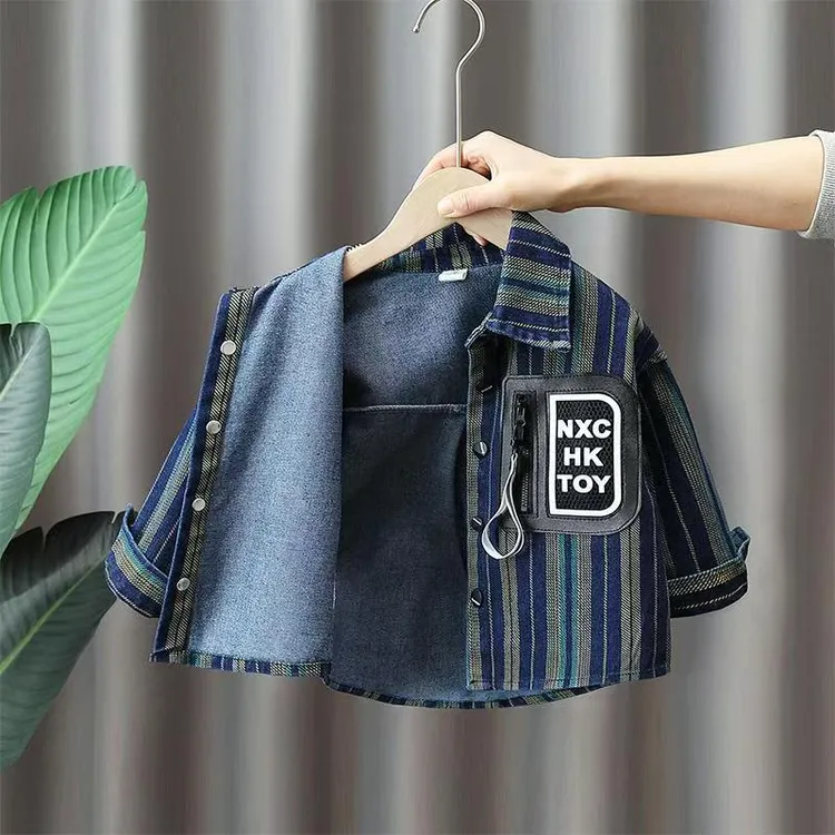 男童牛仔外套春秋款2025新款帅气儿童春装炸街上衣时髦宝宝衬衫潮