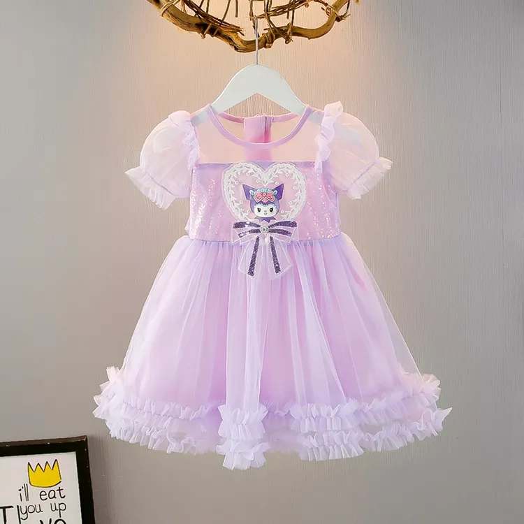 薄款夏天夏季短袖库洛米公主裙女童儿童连衣裙3-6岁中童2025新款