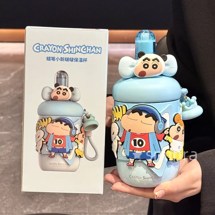 蜡笔小新保温杯正版2025新款冰霸杯高颜值可爱吸管水杯子生日礼物