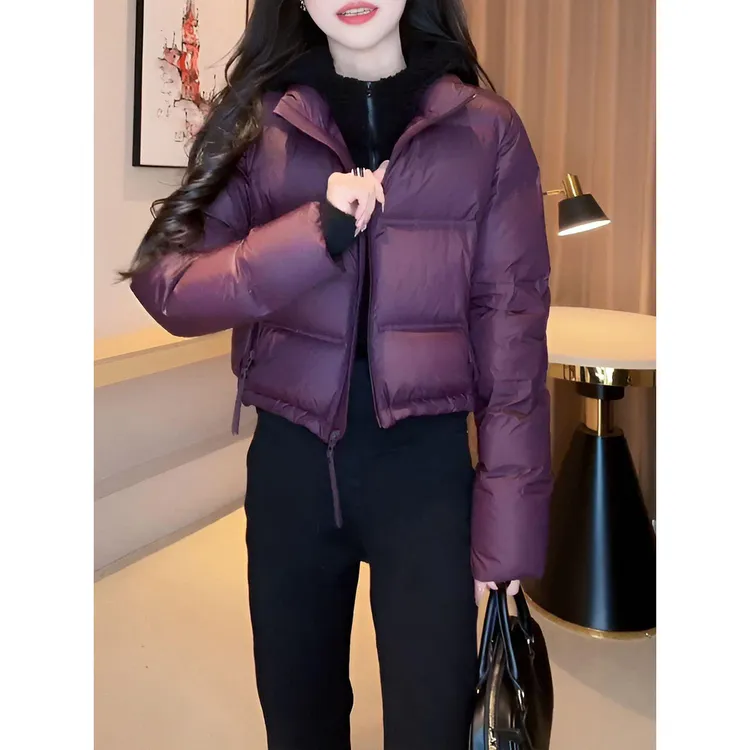 加厚立领短款棉衣外套女冬季新款宽松时尚百搭高级感保暖面包棉服