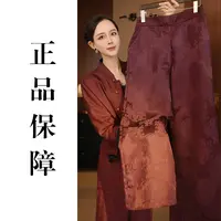 【仿版必究】秋季新款重工浮雕提花直筒阔腿裤女1936