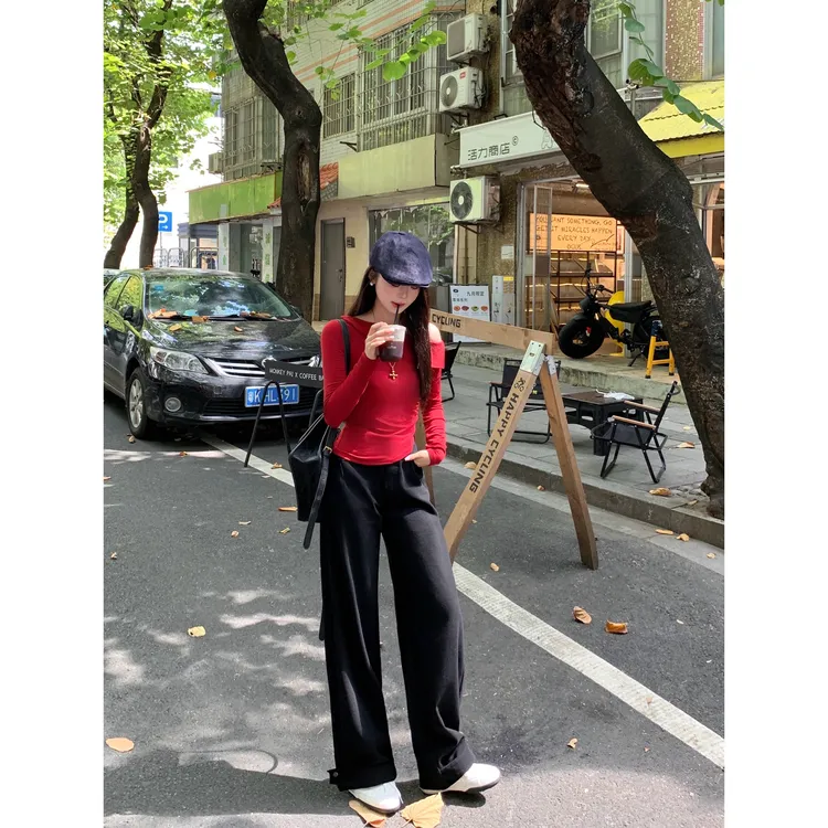 切糕自制【沿海公路】小个子秋季女流光风老钱松弛感显瘦休闲牛仔裤