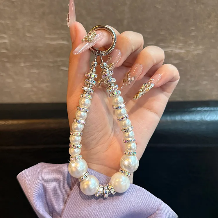 赵露思同款珍珠彩钻手链适用苹果华为手机壳女士轻奢网红同款潮牌