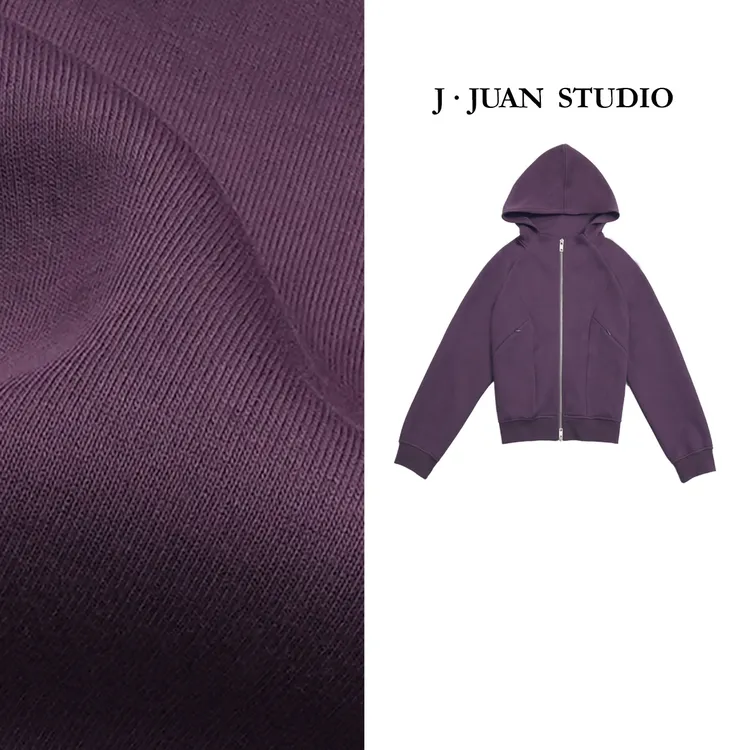 【J.Juan】慢生活-秋季纯色连帽卫衣外套高个子女装宽松长袖运动服