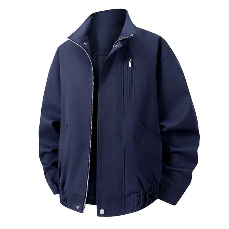 秋季明线常规立领极简风拉链夹克休闲外套男装百搭秋冬大码5859