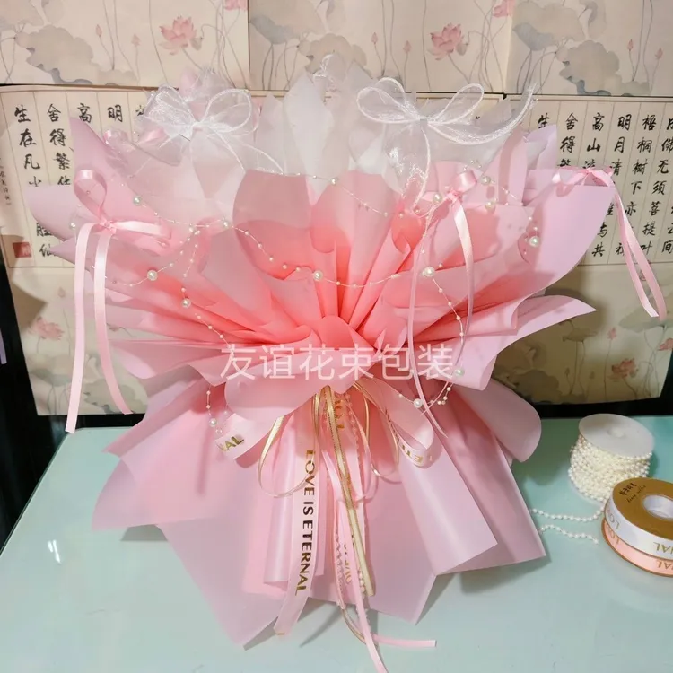 芭蕾尖尖角圆形成品蝴蝶结花束包装半成品水果diy手工鲜花零食