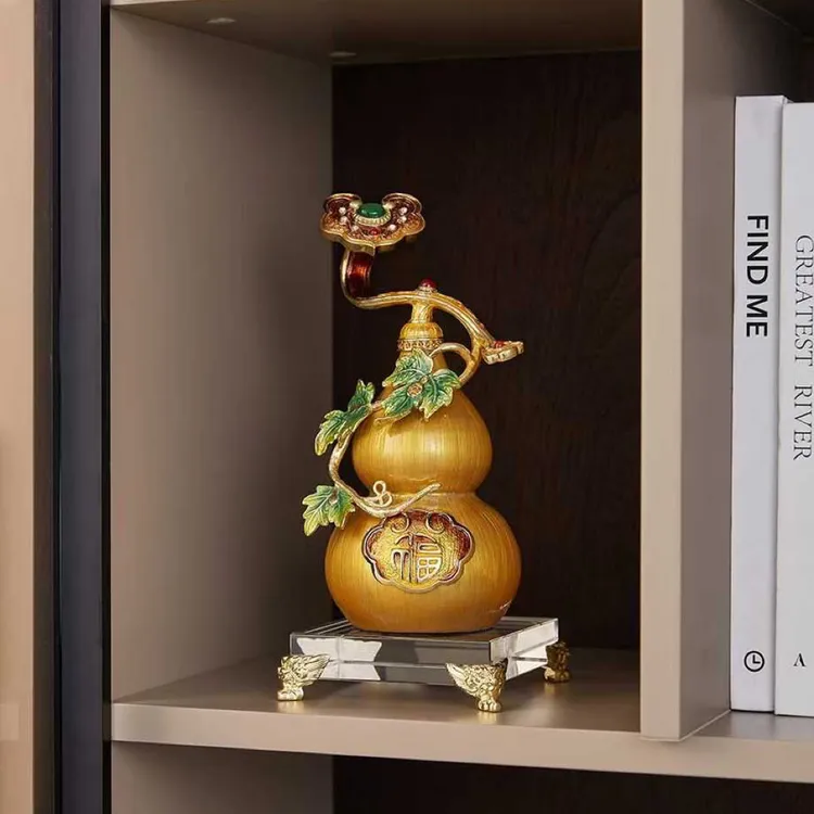 福禄如意葫芦摆件工艺品中式博古架办公桌装饰摆件开业礼品