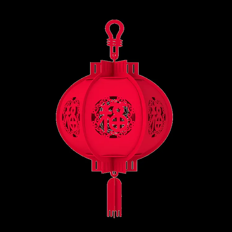 中国大红灯笼无纺布宫灯春节用品新年装饰房布置立体福字灯笼挂饰