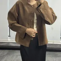 100%桑蚕丝！原龟圆领外套上衣
