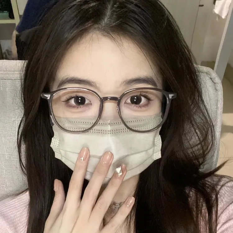 方圆近视眼镜脸冷茶色女款超轻素颜可配度数韩系防蓝光TR眼睛架