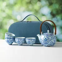 高端青花茶器套装送伴月香送惊喜茶