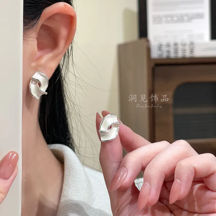  【月落灼灼】欧美风日韩金色耳钉ins风女几何ES469