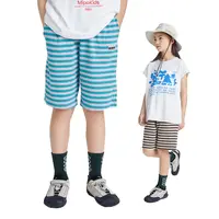 mipo秋季儿童经典色织条纹短裤男女童基础百搭运动户外海边五分裤