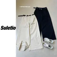 31133【丘林】chilling24高腰阔腿休闲裤女 春夏新款宽松百搭直筒裤