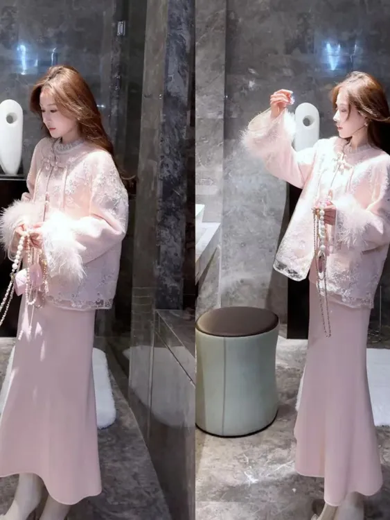 【婷婷】《金丝雀》亭台楼阁刺绣 仙气羽绒装 TTZ2FD703