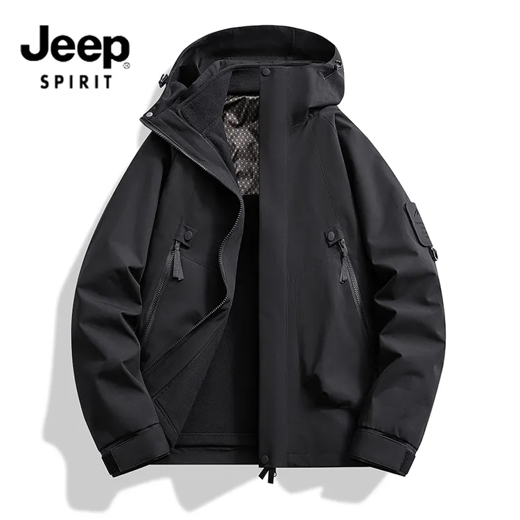 吉普登山冲锋外套男女款三合一2025新款秋冬户外防水情侣夹克衣服