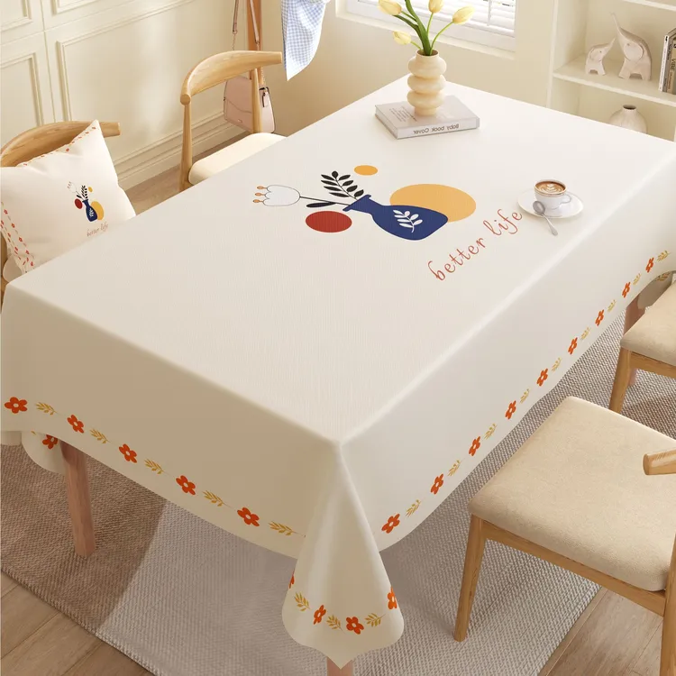 轻奢高级感大理石桌布免洗防水防油防烫家用盖布餐桌布茶几布桌垫