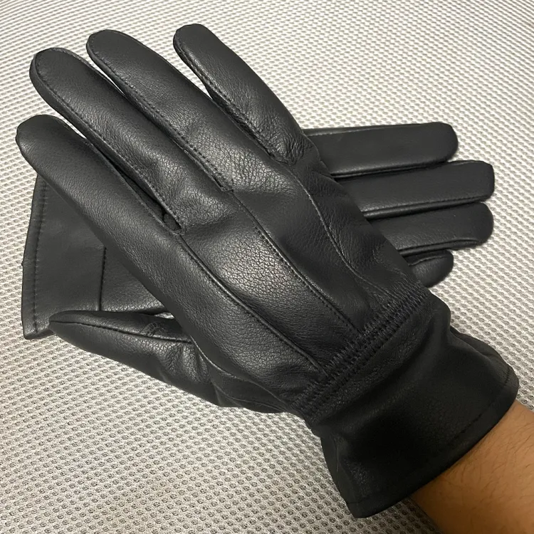 厚款海宁真皮手套男士加绒加厚羊皮手套保暖骑行开车摩托车冬季款