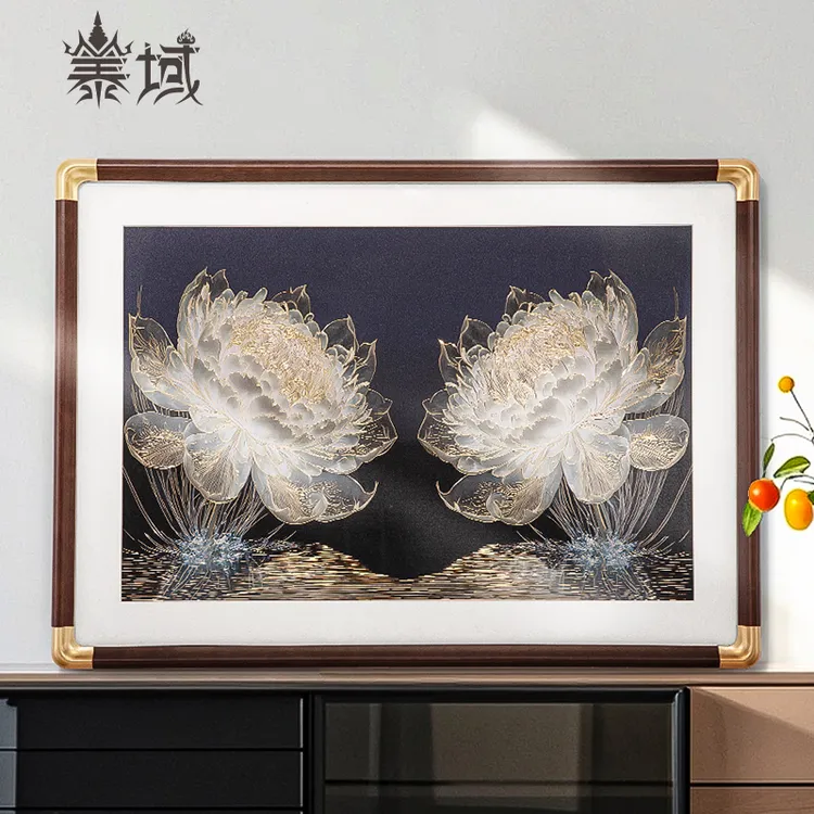 泰域《好事莲莲》铜雕画 客厅现代简约餐厅挂画卧室装饰画B2-881