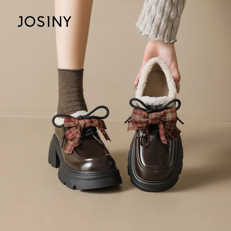 卓诗尼厚底增高乐福鞋女鞋秋季新款2025爆款黑色小皮鞋英伦风jk鞋商品图