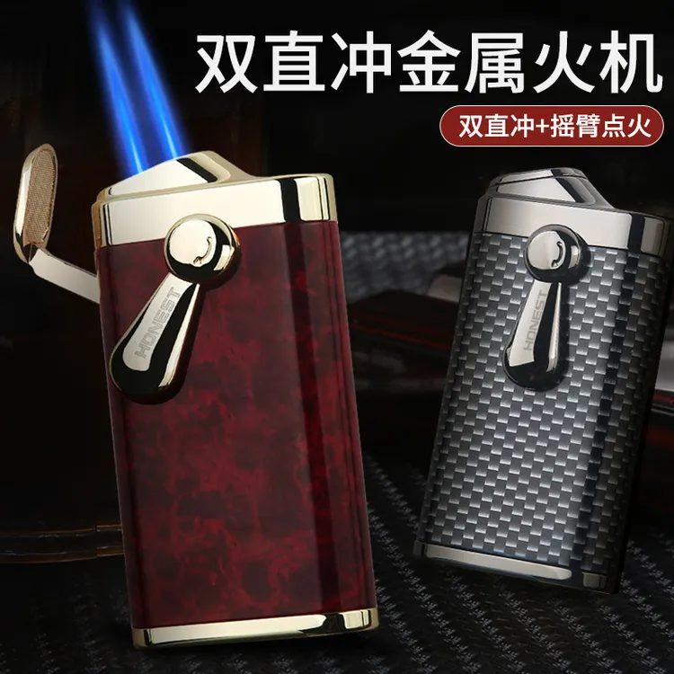 百诚防风可充气高档雪茄专用直冲金属摇臂机创意礼物送男友
