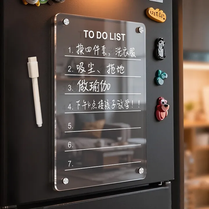 磁吸冰箱留言板展示贴家用装饰可擦计划表写字记事白板高级感磁贴