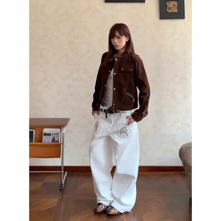 美式辣妹立领机车工装夹克短外套女秋季新款百搭显瘦休闲宽松上衣