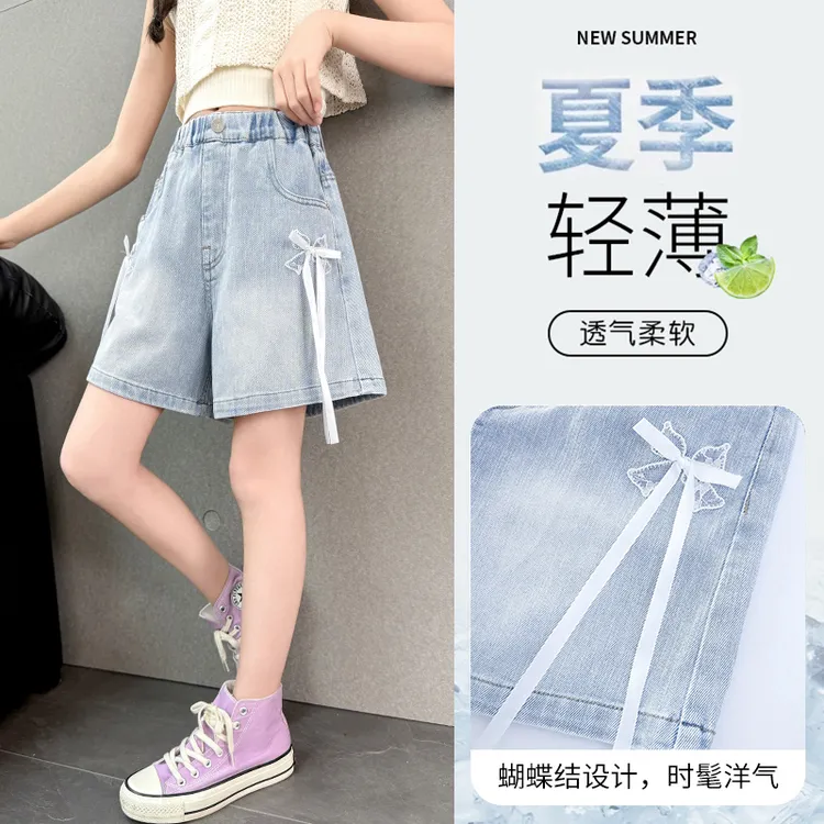 女童牛仔短裤外穿夏季薄款流苏小学生洋气时髦女大童夏天儿童裤子