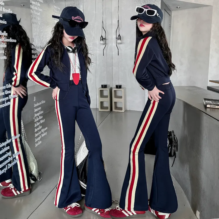 女童套装春秋款中大童2025新款儿童早春运动休闲裤子两件套运动服