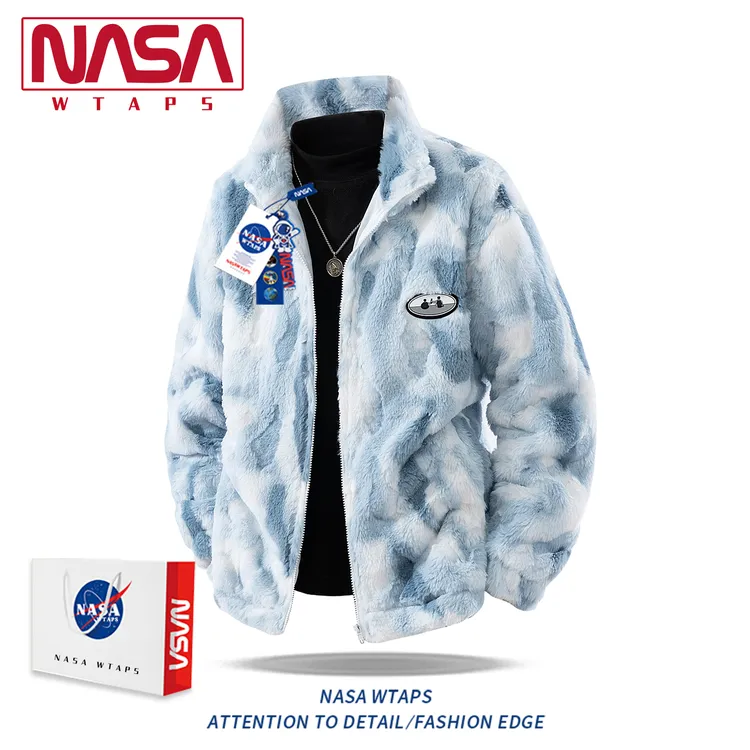 NASA WTAPS美式高级感羊羔绒夹克男款春秋季新款翻领休闲宽松外套