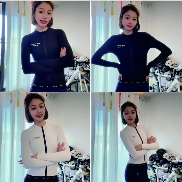 2025冬季男女款高弹抓绒纯色骑行服上衣公路车山地车户外骑行装备