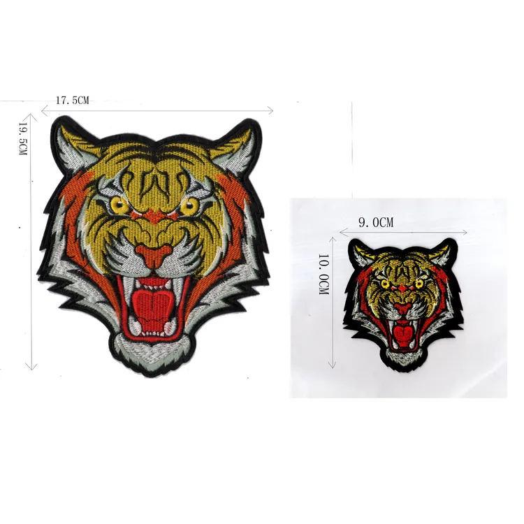 充满活力的孟加拉虎头刺绣布贴补丁贴绣花章微章熨斗熨或者手缝