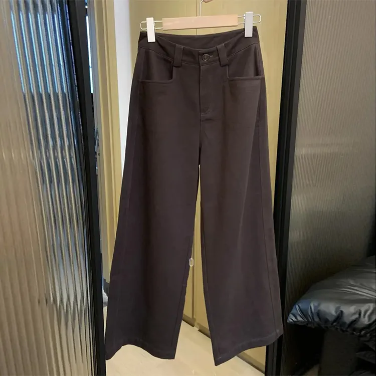 慵懒感高腰显瘦宽松直筒阔腿裤子女2025秋季新款时尚简约休闲裤
