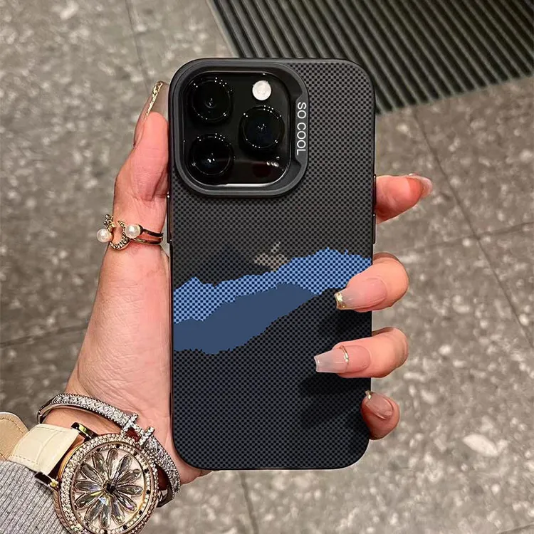 像素蓝黑色山峰适用苹果16/15手机壳iphone14Promax13软12防摔11x