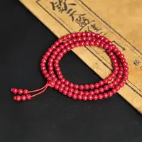 含辰砂工艺品万山天然高含量晶体小米珠108颗念珠源头工厂直发