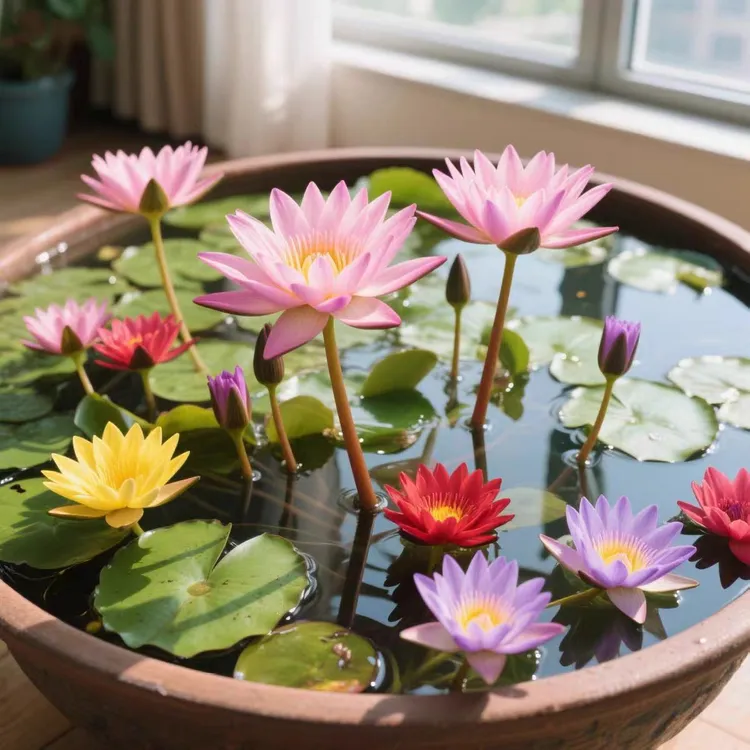 睡莲水培植物荷花带花苞池塘莲花根块水养花卉盆栽碗莲花根茎带芽