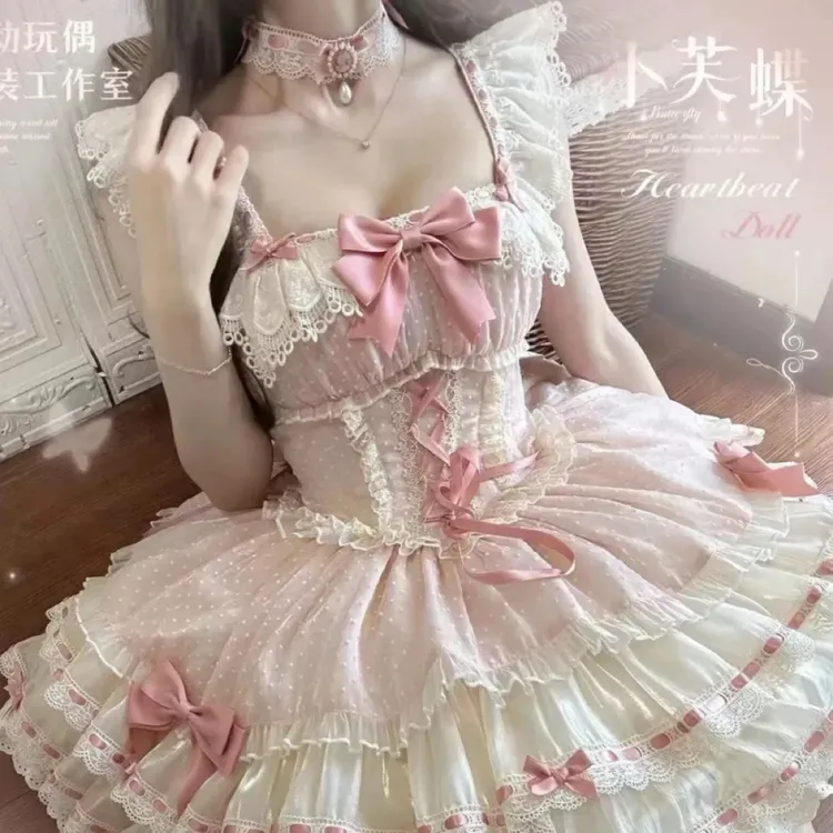 【小芙蝶心动玩偶洛丽塔jsk&实体店】粉色正版公主可爱粉色裙子日常