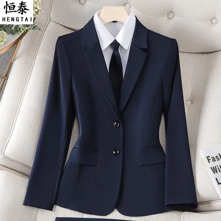 职业西服外套女春夏新款酒店前台正装销售工装面试工作服西装套装