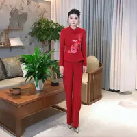 鑫【BYGB（凤羽红綾）】2025早秋新款凤凰刺绣国风套装女2888