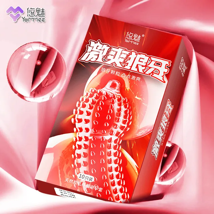 悠魅狼牙激爽 刺激大颗粒避孕套情趣螺纹狼牙凸点颗粒安全套超薄持久型延时套bytt成年人男女用品天然橡胶胶乳避孕套 高潮大颗粒