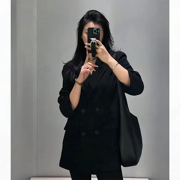 2025年新款秋宽松休闲西装外套女廓形小西服