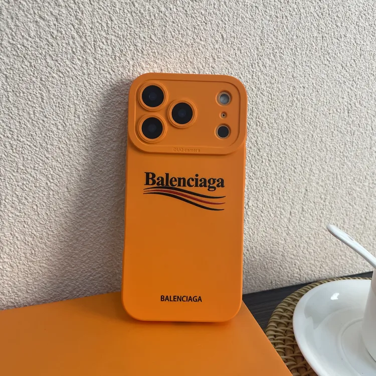 巴黎世家适用苹果17promax橙色16promax大牌13/15/14promax硅胶壳