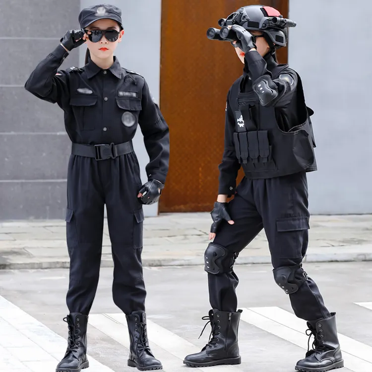 儿童小特种兵套装春秋款小学生特警表演服男女童小警官演出服