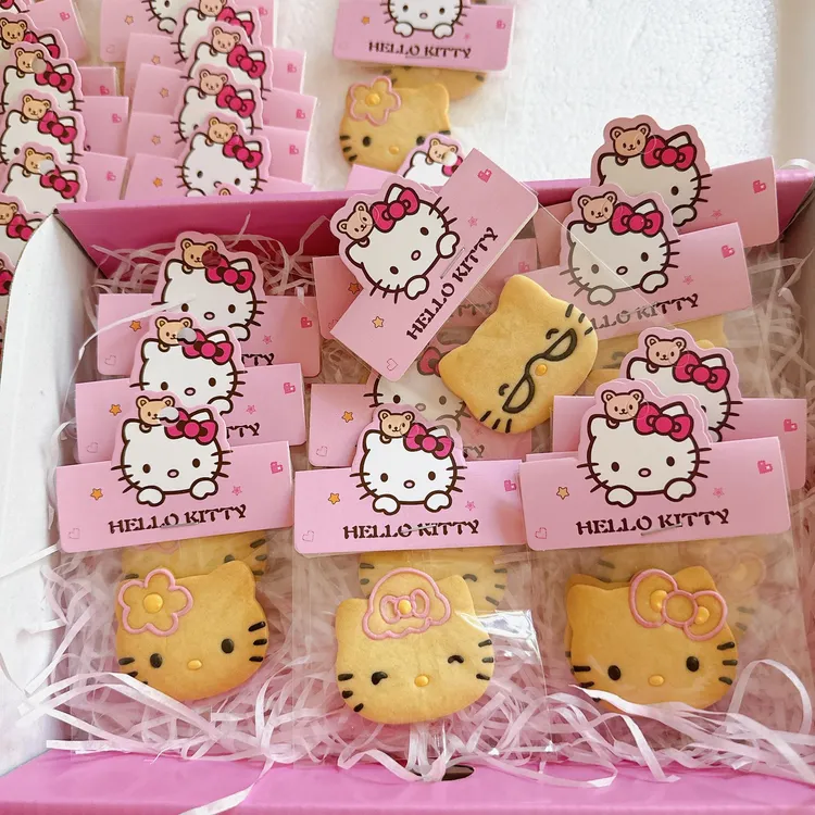 【顺丰包邮】手工卡通kitty猫黄油曲奇饼干满月生日聚会新年礼盒
