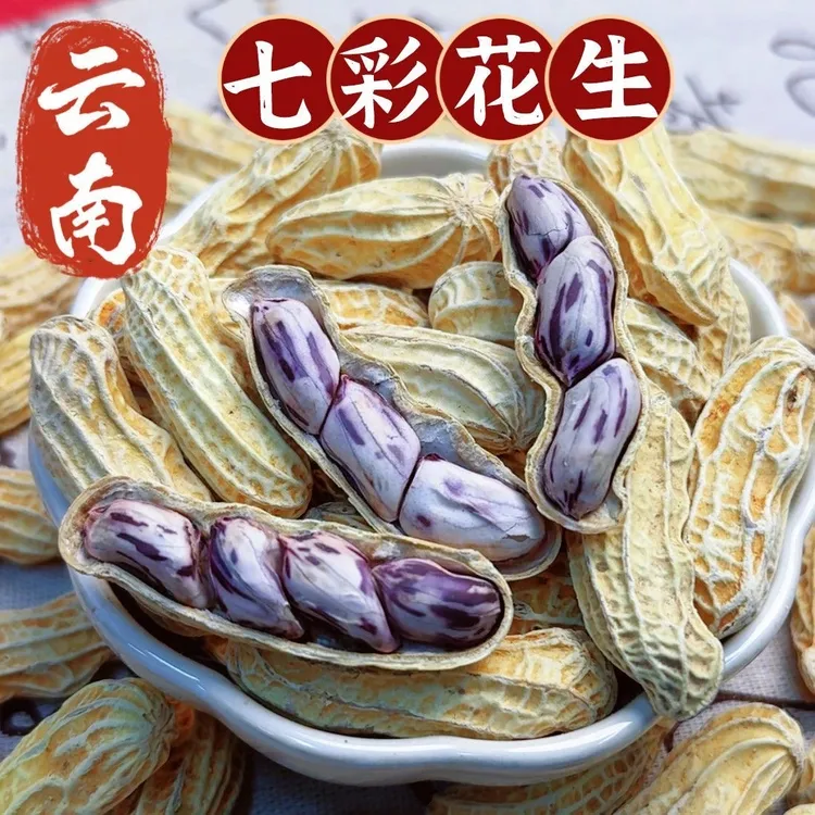 云南七彩带壳花生水煮咸干咸香酥脆休闲特产坚果零食