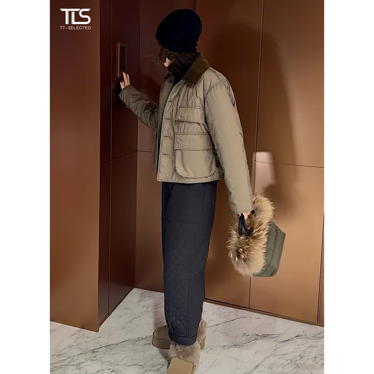 TT【45】灯芯绒领双面穿工装棉衣宽松轻盈保暖棉服外套TT-MF5014