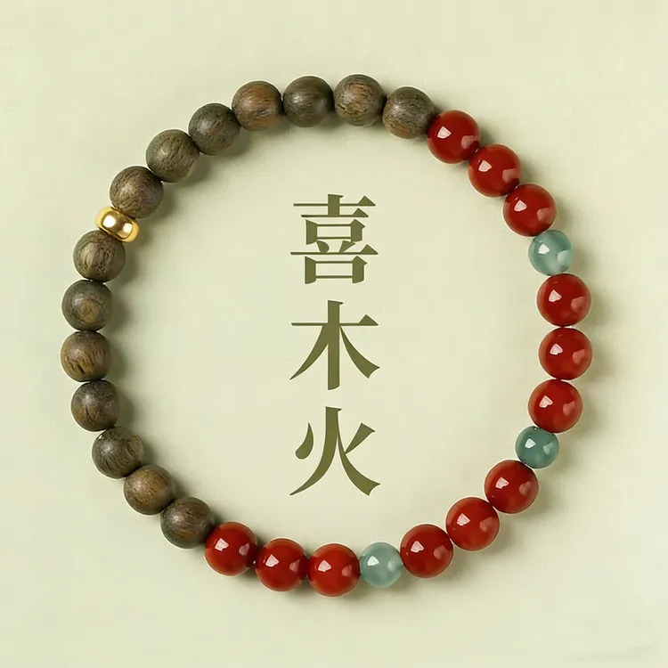 绿檀手串女款情侣简约手链单圈南红玛瑙翡翠手链转运珠木质手链