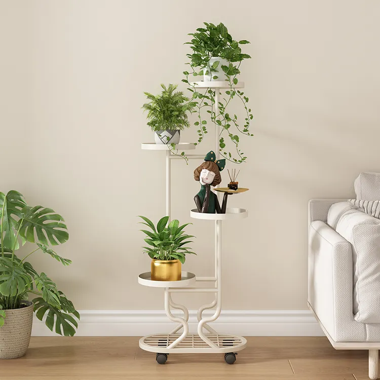 花架子阳台置物架可移动绿萝多肉花盆架客厅铁艺多层落地式花架