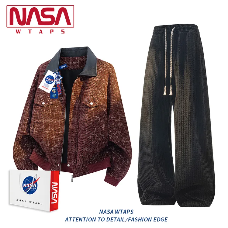 NASA WTAPS美式高街休闲运动套装男秋季潮牌宽松高级感长裤两件套