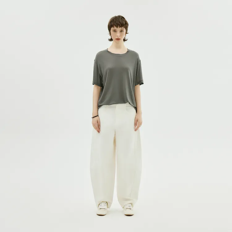 AP洛哥42096TT 圆领100莱赛尔经典舒适透气基础短袖打底T恤